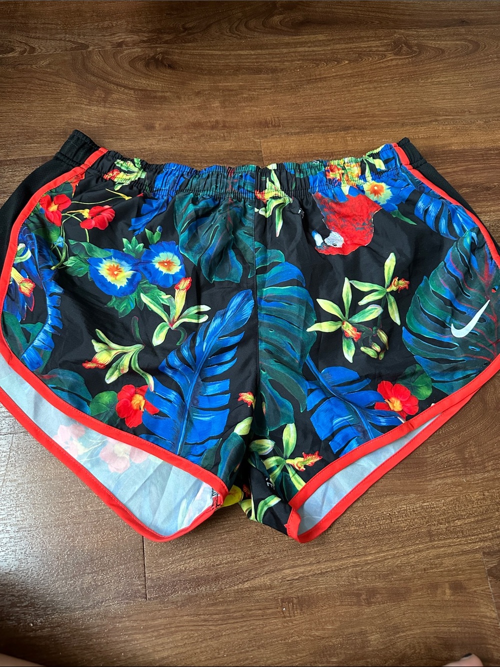 Nike Women’s Tropical Floral Athletic Shorts - Black/Blue/Red